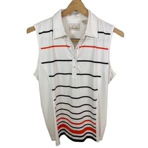 EP Pro Tour Tech sleeveless striped ladies golf shirt size Large L